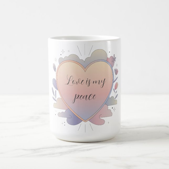 Caneca De Café Heart Pastel Illustration (Centro)
