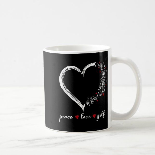 Caneca De Café Heart Peace Love Golf Player Srt Lovers Outfit Wom (Direita)