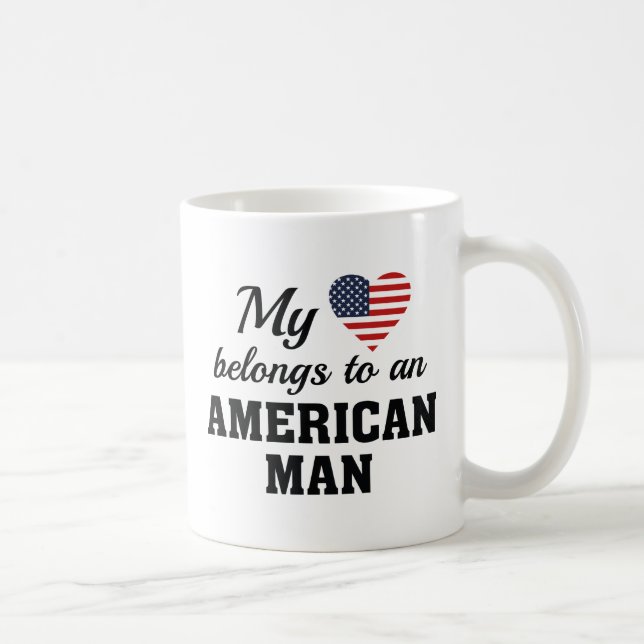 Caneca De Café Heart Pertence American (Direita)