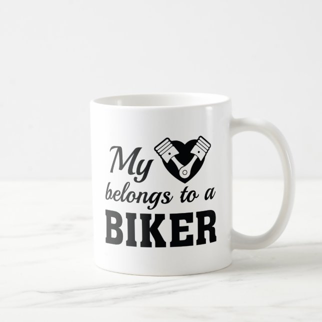 Caneca De Café Heart Pertence Biker (Direita)
