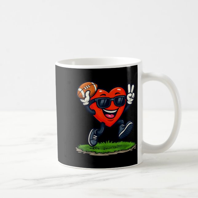 Caneca De Café Heart Playing American Football Rugby Valentine Me (Direita)