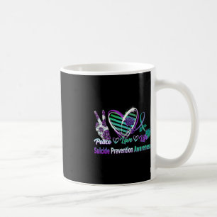Caneca De Café Heart Ribbon Rose Peace Love Mental Health Suicide