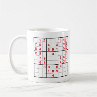 Caneca De Café Heart Sudoku com quebra-cabeça baixável