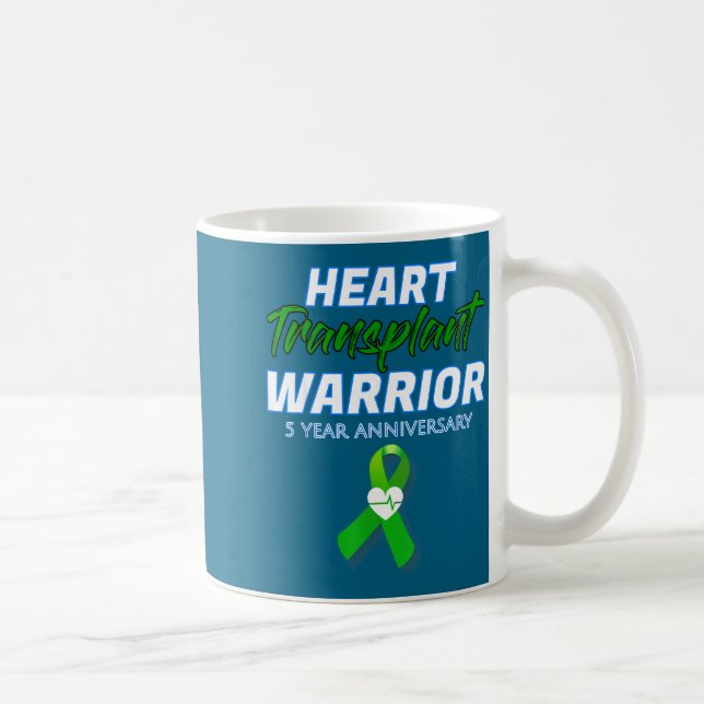 Caneca De Café Heart Transplant 5 Year Anniversary Warrior Patien (Direita)
