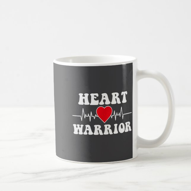 Caneca De Café Heart Warrior Heart Disease Awareness Month Red He (Direita)