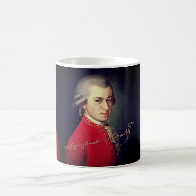 Caneca De Café ♥ Heart Wolfgang Amadeus Mozart with signature ♥ (Centro)