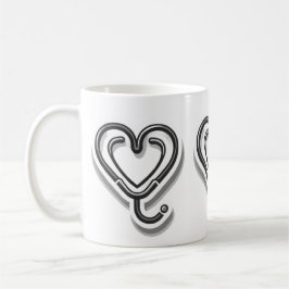 Caneca De Café Heartbeat for lovers: stethoscope for medical