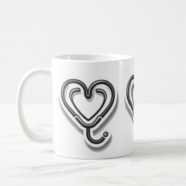 Caneca De Café Heartbeat for lovers: stethoscope for medical  (Esquerda)