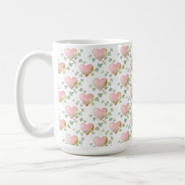 Caneca De Café Hearts Intertwined with Ivy (Esquerda)