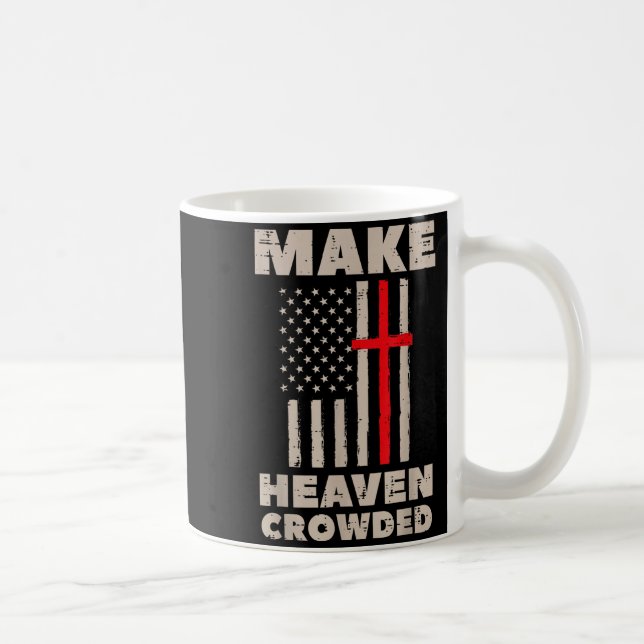 Caneca De Café Heaven Us Flag Patriotic Christian Religious God J (Direita)