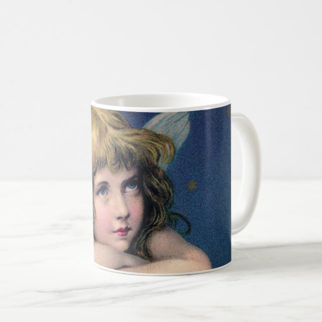 Caneca De Café Heavenly angel daydreaming on a cloud in the sky (Frente Esquerda)