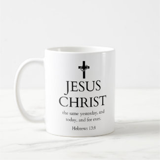 Caneca De Café Hebreus 13:8 KJV Jesus Cristo Para Sempre Versícul