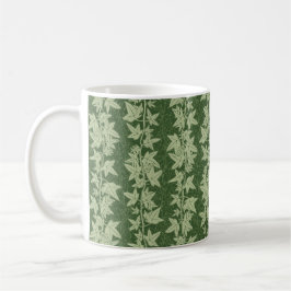 Caneca De Café Hedera Ivy Vines - padrão botânico verde L_D.