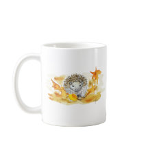 Hedgehog In Fall Leaves