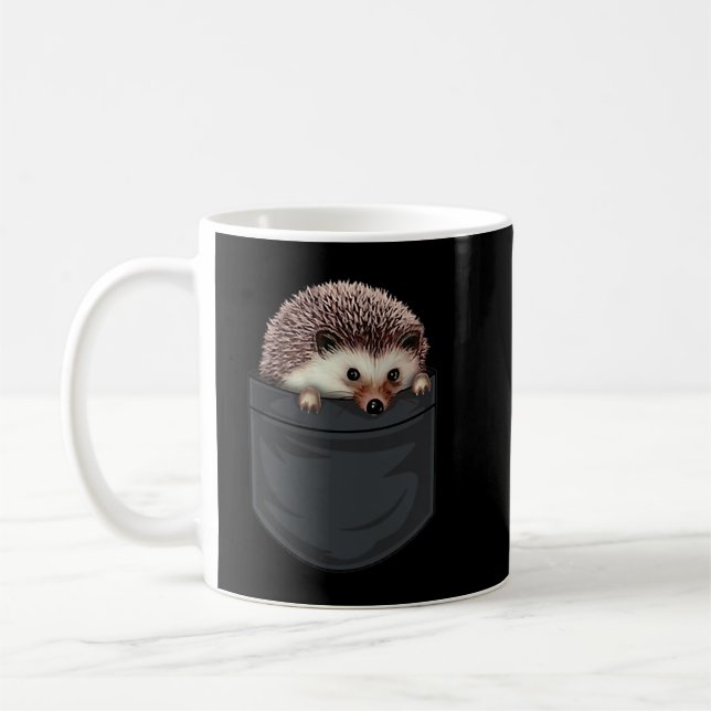 Caneca De Café Hedgehog Na Bolsa Engraçada Hedgehog Dava Presente (Esquerda)