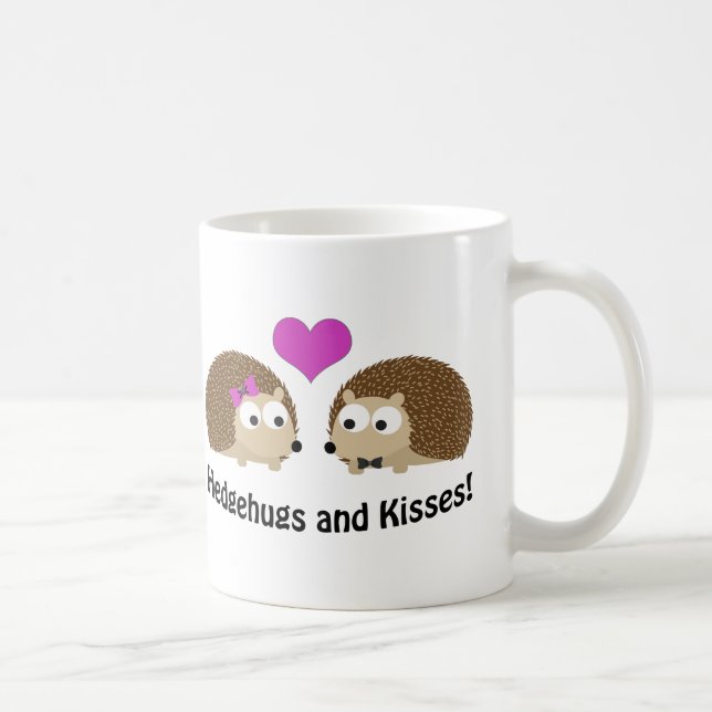 Caneca De Café Hedgehugs e Kisses hedgehog love (Direita)