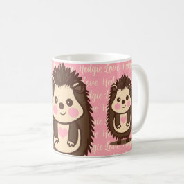 Caneca De Café Hedgie Adorava Chapéu Bonito Com Coração Rosa