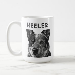 Caneca De Café Heeler (Cão Blue Heeler) Closeup 