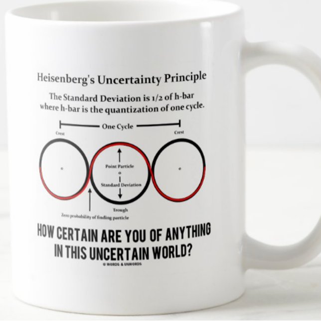 Caneca De Café Heisenberg: Princípio da Incerteza Humor Físico (Heisenberg's Uncertainty Principle physics mug for anyone who understands the nature of uncertainty)