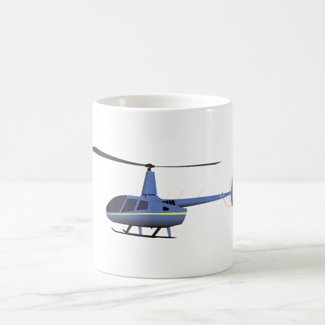 Caneca De Café Helicóptero Azul-Claro e Amarelo (Centro)