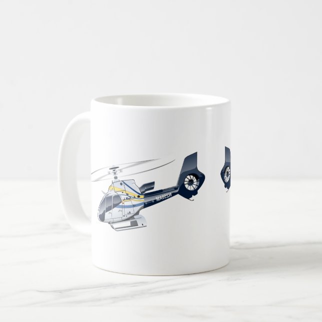 Caneca De Café Helicóptero de desenho animado (Frente Esquerda)