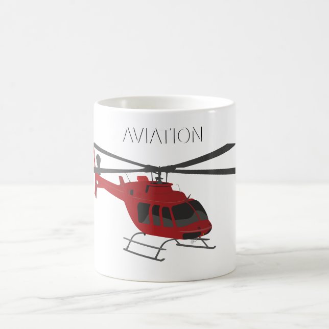 Caneca De Café Helicóptero do vetor vermelho (Centro)