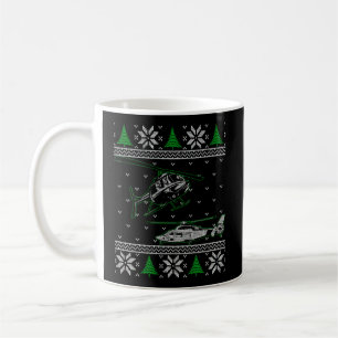 Caneca De Café Helicóptero Piloto Ugly Christmas Sweper Av