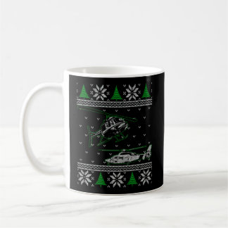 Caneca De Café Helicóptero Piloto Ugly Christmas Sweper Av
