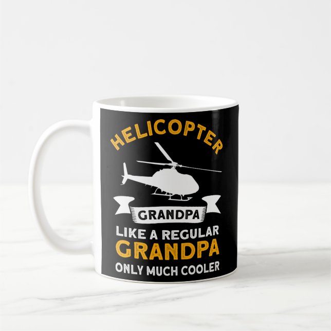 Caneca De Café Helicóptero Vovô - Piloto Helicóptero de Avião Avi (Esquerda)