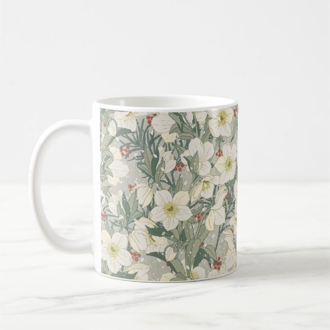Caneca De Café Hellebore Winter Flowers (Esquerda)