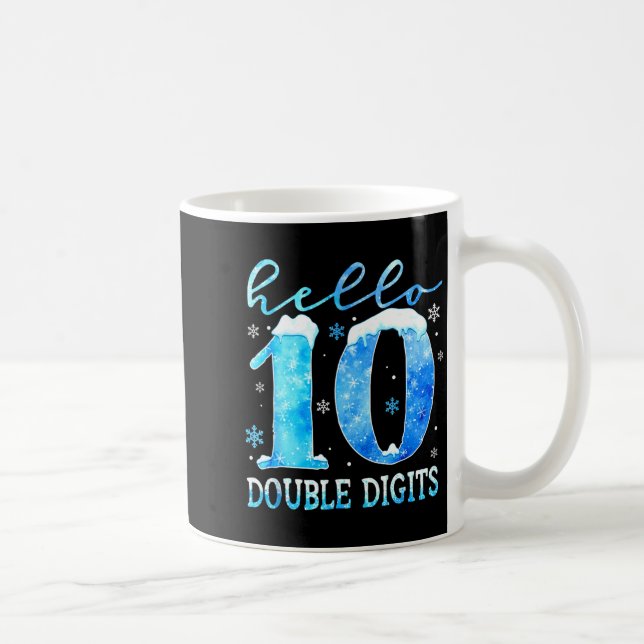 Caneca De Café Hello 10 Double Digits Snowflakes Winter Christmas (Direita)