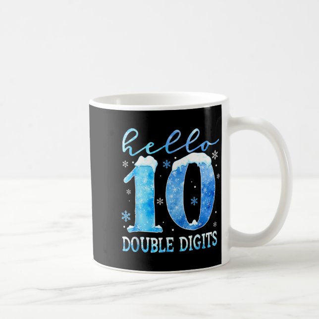 Caneca De Café Hello 10 Double Digits Snowflakes Winter Christmas (Direita)