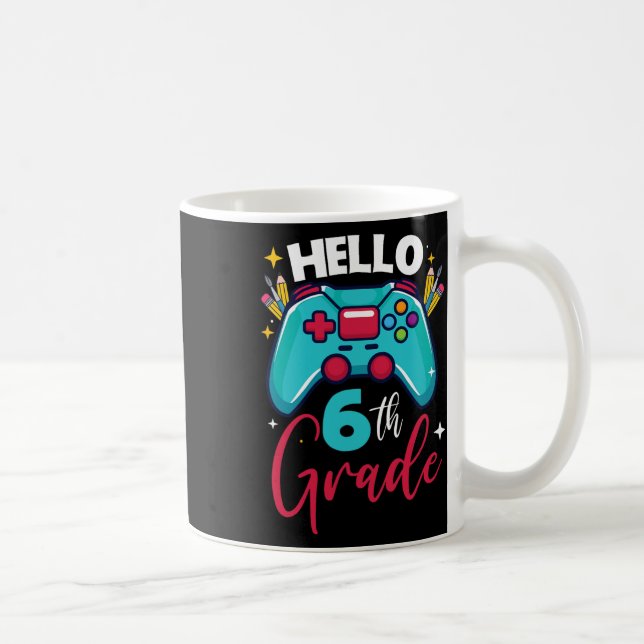Caneca De Café Hello 6th Grade Level Unlocked Video Game Ck To Sc (Direita)
