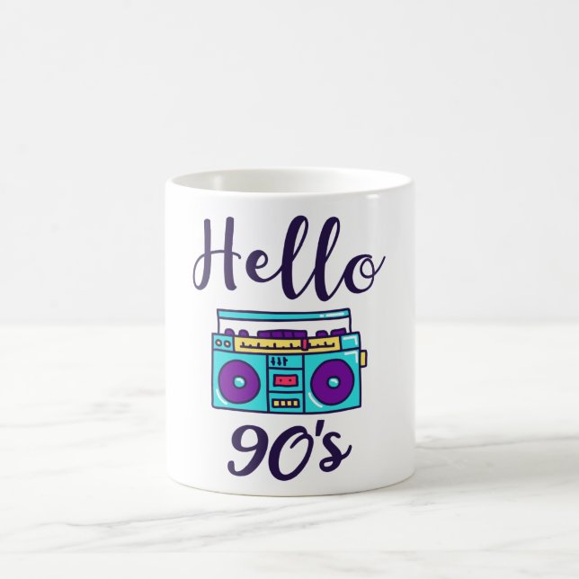 Caneca De Café Hello 90s radio cassette recorder (Centro)