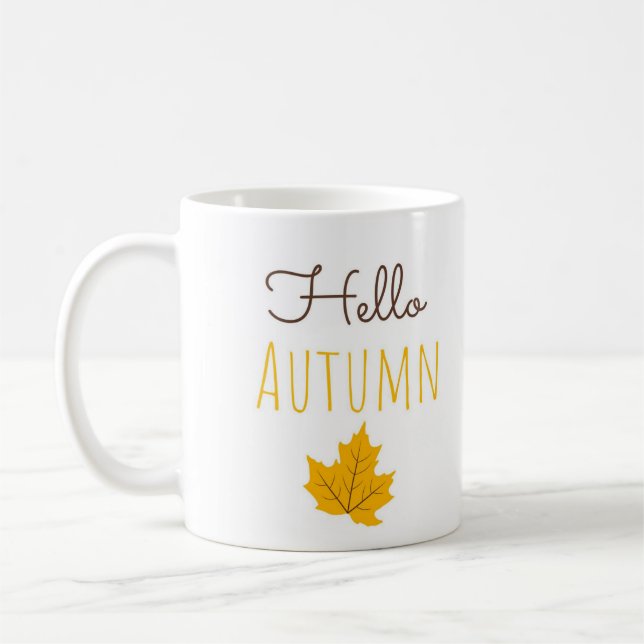 Caneca De Café Hello Autumn Maple Leaf Coffee Mug for Cozy Fall  (Esquerda)