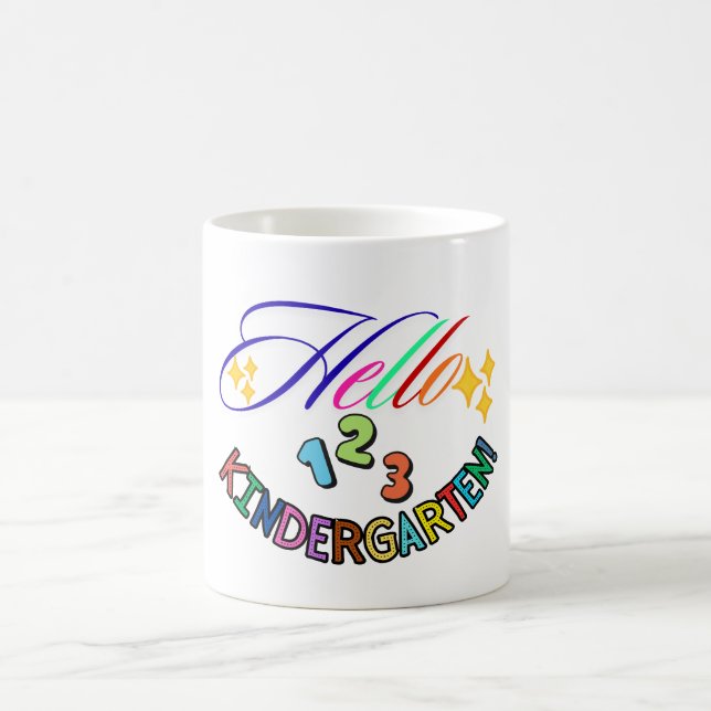 Caneca De Café Hello Kindergarten Teacher Mug,Back to School gift (Centro)