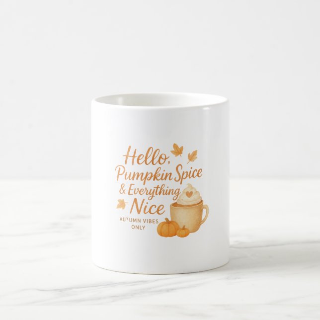 Caneca De Café Hello, Pumpkin Spice & Everything Nice Fall Mug (Centro)