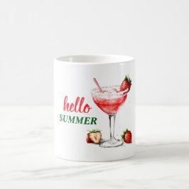 Caneca De Café Hello Summer | Strawberry Cocktail Mug