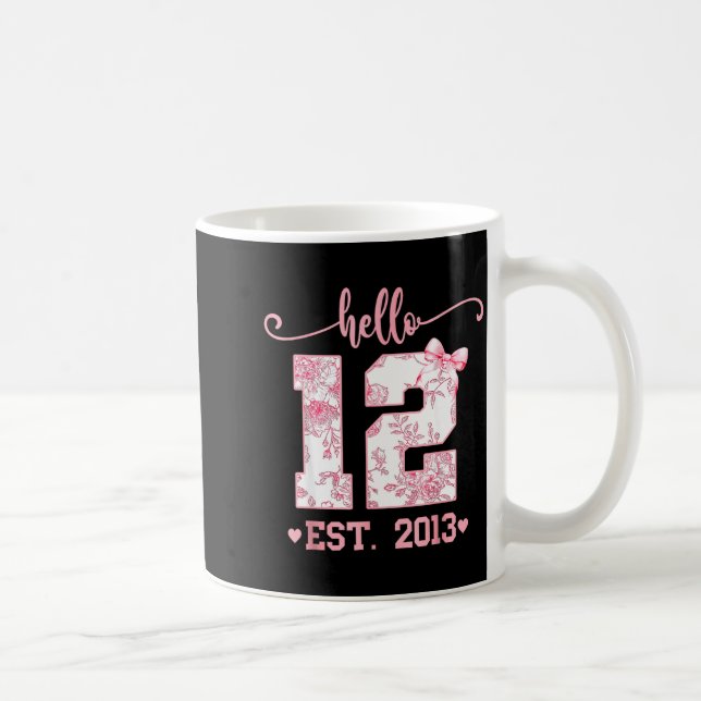 Caneca De Café Hello Twelve Est 2013 12th Birthday Girl Coquette  (Direita)