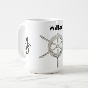 Caneca De Café Helma de B&W Personalizada com Sereias
