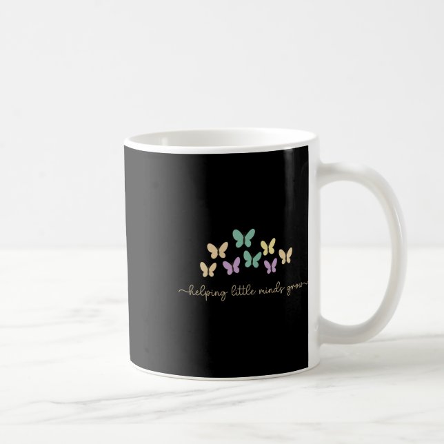 Caneca De Café Helping Little Minds Grow Butterfly Retro Teacher  (Direita)