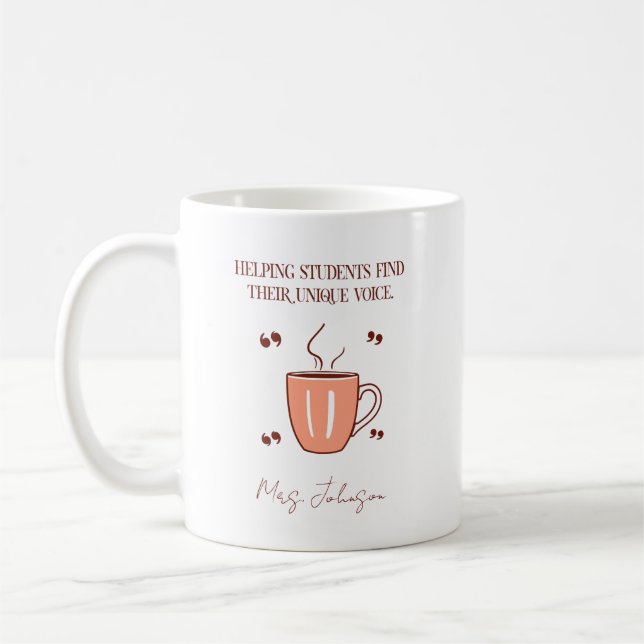 Caneca De Café Helping Students Find Their Unique Voice Teacher (Esquerda)
