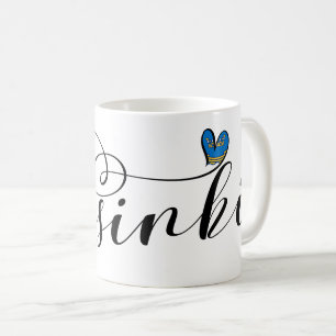 Caneca De Café Helsinki Flag In Heart, Finlândia