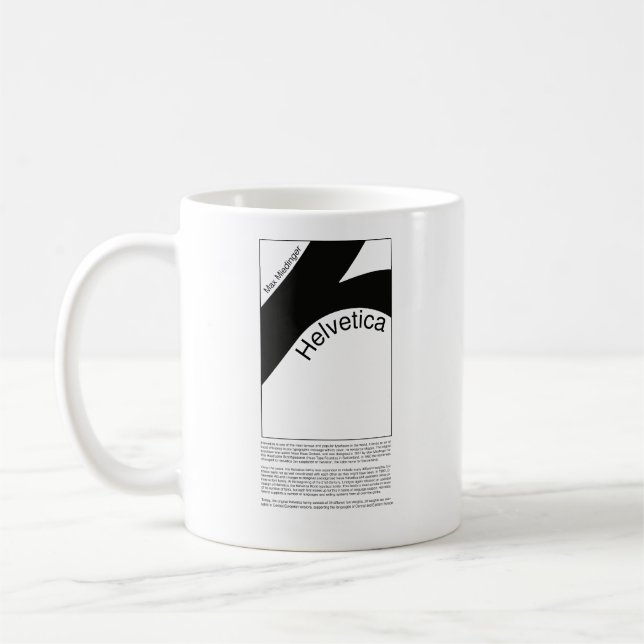 Caneca De Café Helvetica Typography | Demo Design  (Esquerda)