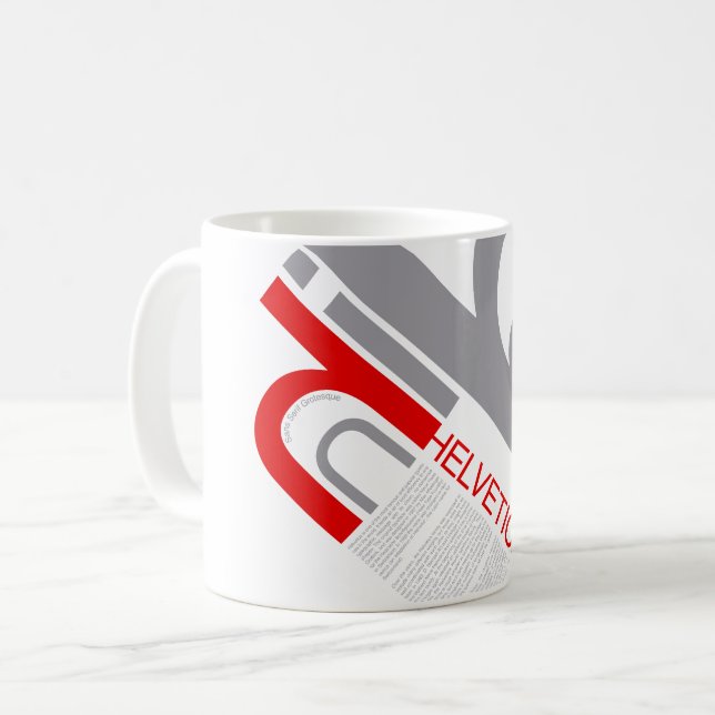 Caneca De Café Helvetica Typography | Design (Frente Esquerda)