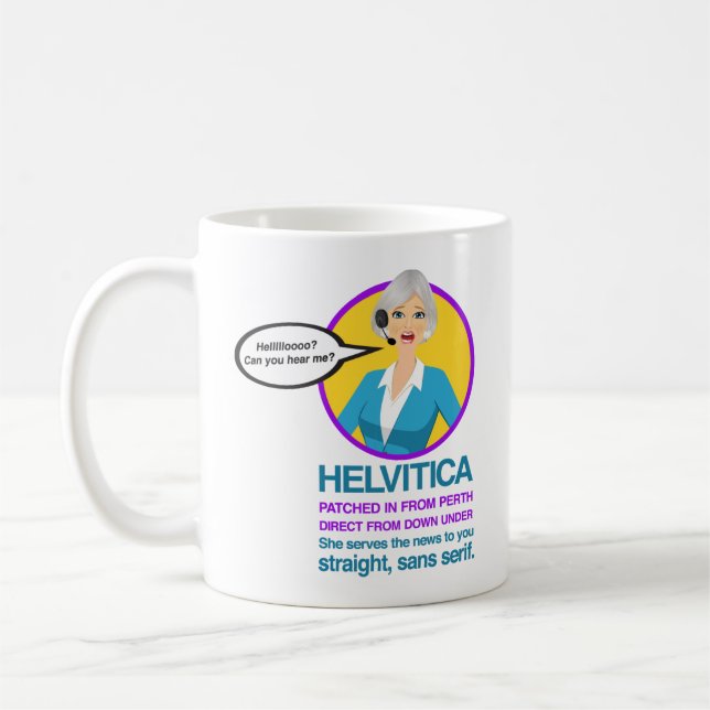 Caneca De Café "HELVITICA" (soletrado como pronunciado) PELO (Esquerda)