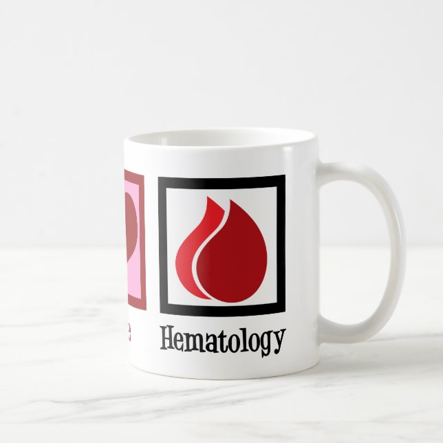 Caneca De Café Hematologia do Amor pela Paz (Direita)