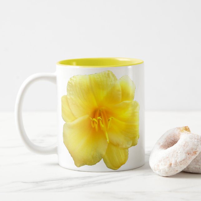 Caneca de café - hemerocallis amarelo (Com Donut)
