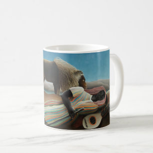 Caneca De Café Henri Rousseau Sleeping Gypsy Lion Painting