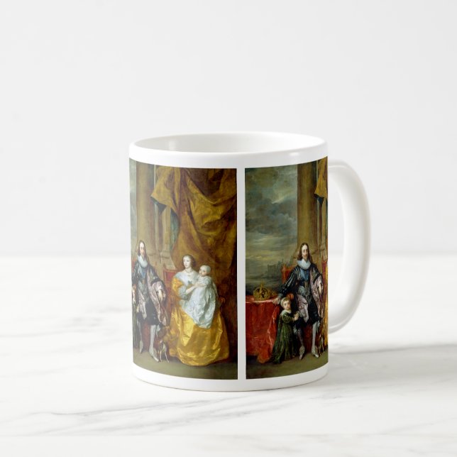 Caneca De Café Henrietta Maria e Charles I por Van Dyck Café M (Frente Esquerda)